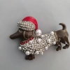 special little dog brooch with beads
