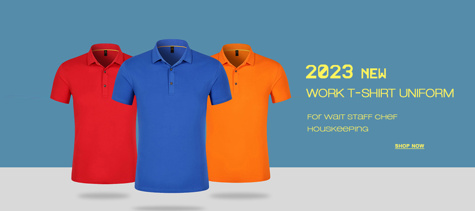 2023 high quality company work uniform customization logo waiter tshirt