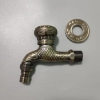 G1/2 fish pattern high quality alloy metal fast on tap garden faucet